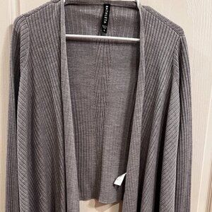 Athleta Gray Ribbed Cardigan